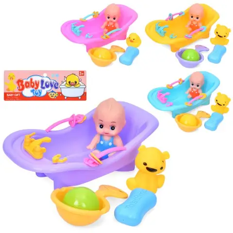 Пупс пискавка, 10 см, з аксесуарами, ванна 26 см (В асортименті)
