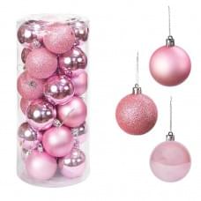 Набір кульок 24 штуки D6см "Рожевий" ZWH6CM тубус