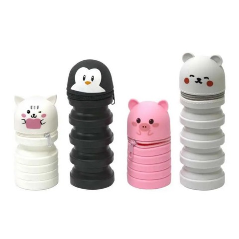 Пенал-підставка для ручок, розкладний силіконовий, Тваринки, 13192 (В асортименті)