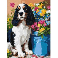 Набір для розпису по номерах Милий спанієль, Ideyka, 30x40 см, КНО6672
