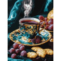 Набір для розпису по номерах Кава по-турецьки з фарбами металік extra, 30x40 см, КНО5714