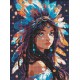 Набір з алмазною мозаїкою Дівчина-індіанка AMO8069, 30x40 см