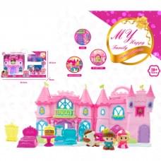 Замок замок принцеси, 24-12,5-в25см, музика, світло, меблі, фігурки 2шт, карета, на бат-ці, в кор-ці, 50,5-29,5-15см /10/