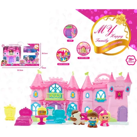 Замок принцеси 24×25 см музика світло меблі фігурки 2 шт карета 16926