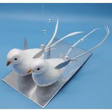 Набір іграшок на ялинку з кліпсою "Пташки білі з перлинами -2шт." 15см уп.PVC (1*180)