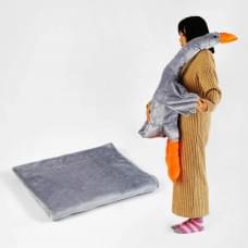 М'яка іграшка Гусак-плед 100см Сірий, плюш