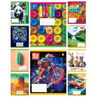 Зошити учнівські 24 аркуша лінія Тверда Мікс 3, 20 шт. в упаковці