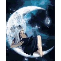 Набір для розпису по номерах Усамітнення на місяці, Strateg, 30x40 см, SS-6501