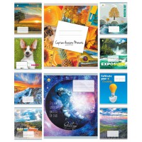 Зошити учнівські 24 аркуша лінія Люкс 12335 Мікс4, 20 шт. в упаковці