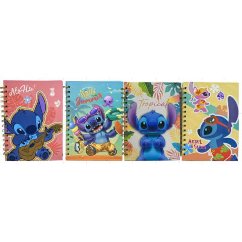 Зошит на спіралі Стіч, А5, 80 аркушів, тверда обкладинка, 80 г/м², клітинка (В асортименті)