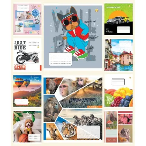 Зошити учнівські 18 аркушів лінія Тверда ТЕ22212 18ЛВ2 МІКС, 20 шт. в упаковці