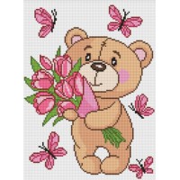 Набір з алмазною мозаїкою для дітей Чарівний ведмедик Ideyka AMO8035, 30x40 см