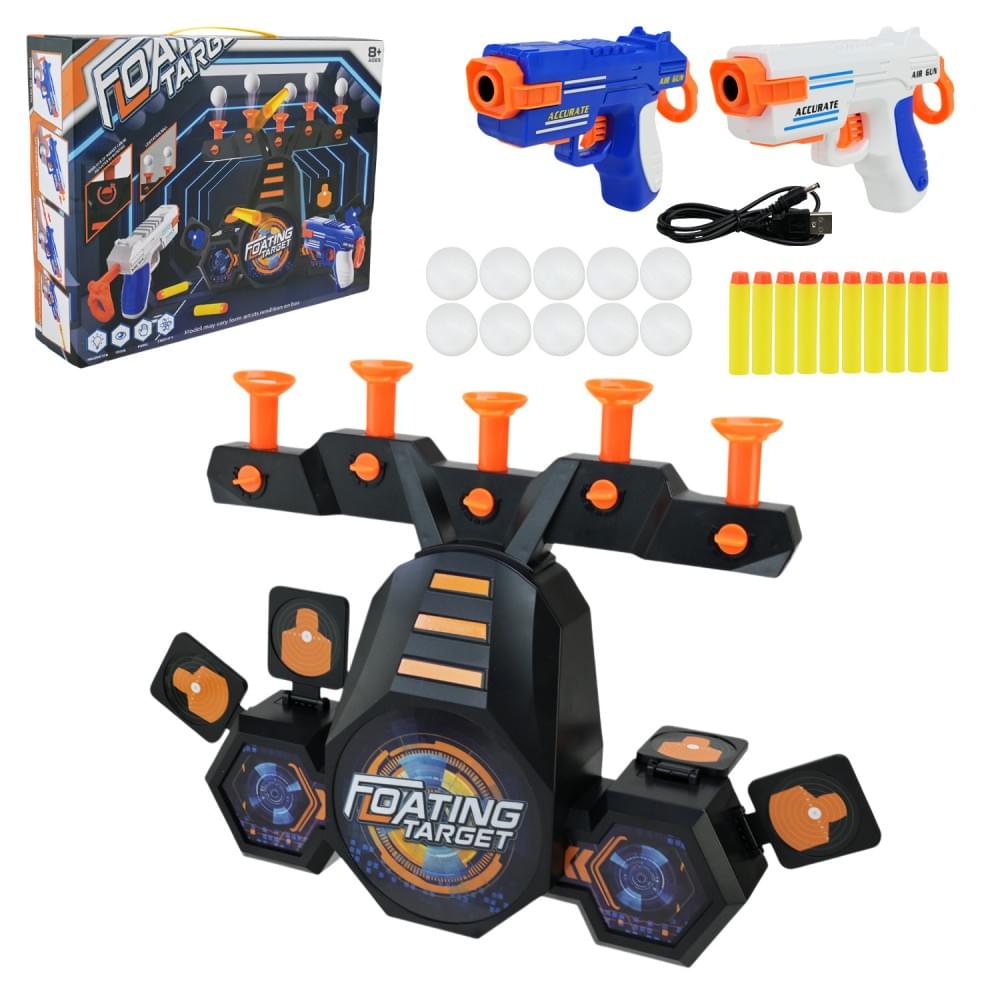 Тір батар 2пістолета10поролон. Кульок,10нарядів присоскою,мішень кор. 26*7,5*35,5см /24-2/