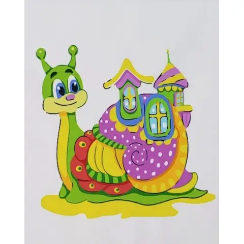 Набір для розпису по номерах Равлик з будиночками, Strateg, 30x30 см, ES175