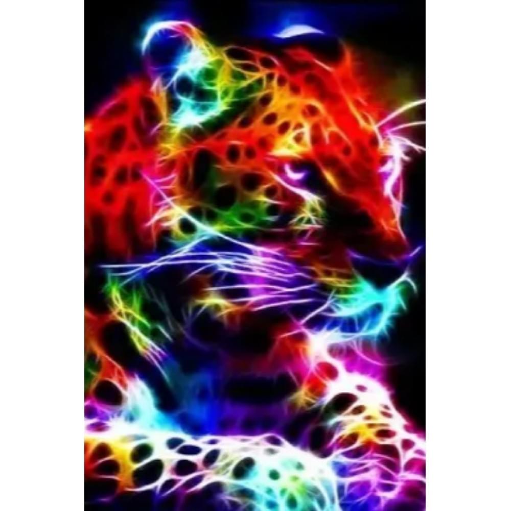 Алмазна мозаїка на підрамнику "Кольоровий леопард" Josef Otten 30х40см, у картонній упаковці, 60807