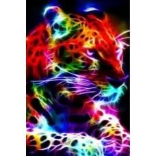 Алмазна мозаїка на підрамнику "Кольоровий леопард" Josef Otten 30х40см, у картонній упаковці, 60807