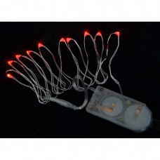 Електрогірлянда yes! Fun led-нитка, 10 ламп, червона, 1, 10 м. 1 реж. Миготіння, сріблястий. Пров