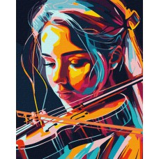 Картина за номерами  "віртуозна скрипалька" 40х50см кно8324