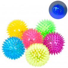 М'яч масажний 7, 5см, пискавка,(6 кольорів),(упаковка пакет), світлові ефекти, /12шт в коробці 31-22, 5-8см