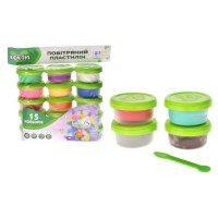 Набір для ліплення з повітряним пластиліном, 15 кольорів, у стаканчиках, TM Lovin