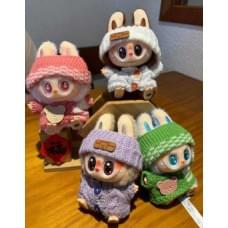 М`яка іграшка "LABUBU" герой - сюрприз, розмір - 11х5х15 см, гумове обличчя та кінцівки, оберт на 360°, рухомі елементи, карабін, стрічка, в пакеті, МІКС ВИДІВ /300/