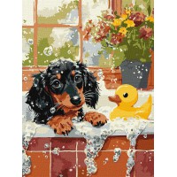 Картина за номерами Купання з качечкою Ideyka 30×40 см КНО6811