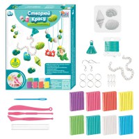 Набір полімерної глини 4FUN Game Club, 38406, 8 кольорів, форми, фурнітура, ланцюжок