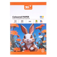 Папір кольоровий двосторонній Yes Orange Line, А4, 20 аркушів, скоба