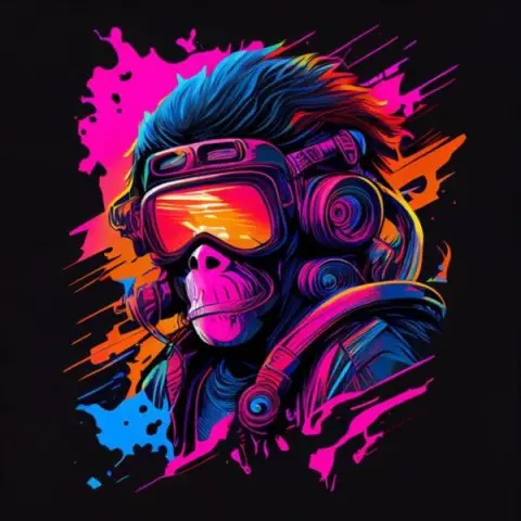 Набір для розпису по номерах Брутальна мавпа, Strateg, на чорному фоні, 40x40 см, AV4040-16