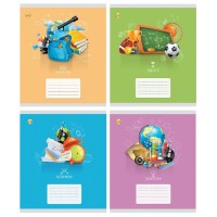 Зошити учнівські 12 аркушів у клітинку "ПЕРШОКЛАСНИК" №1 (внутрішній блок підвищеної щільності 70гр/м2, обкладинка 200гр/м2), 25 шт. в упаковці