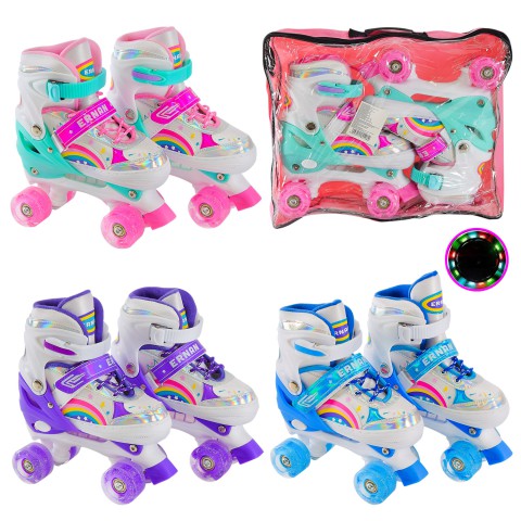 Ролики, розмір L (39-42), квади, PU колеса, світяться, RL2409 (В асортименті)