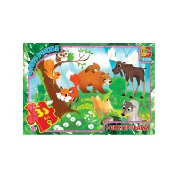 Пазли Вчимося з задоволенням Лісові мешканці, 35 елементів