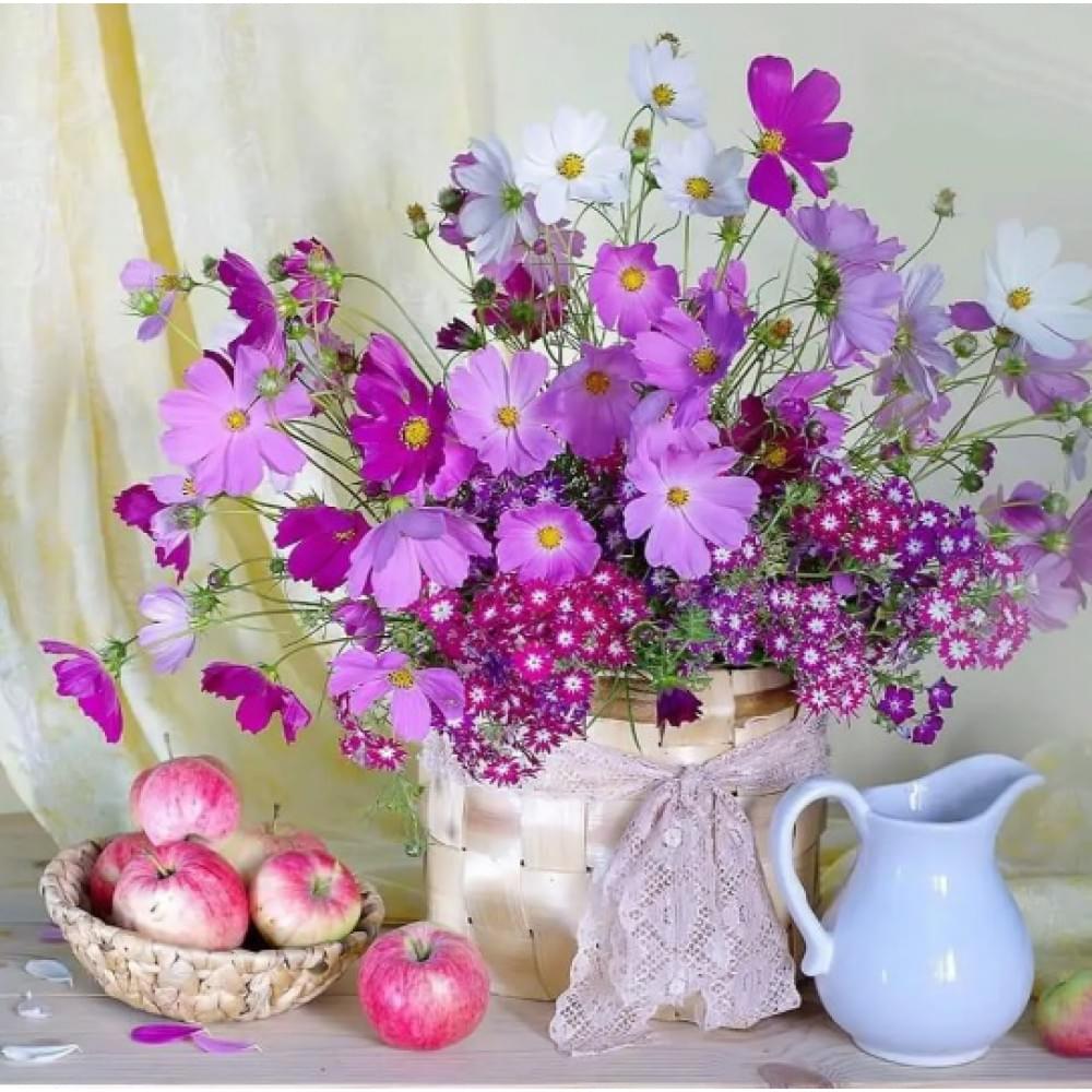 Алмазна мозаїка за номерами 40*50 "Букет" карт уп. (полотно на рамі)