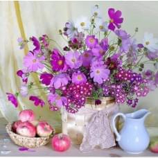 Алмазна мозаїка за номерами 40*50 "Букет" карт уп. (полотно на рамі)