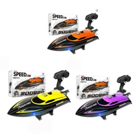 Катер на радіокеруванні, 2.4G, акумулятор, 30 см, світло, USB-зарядка, 32x19x9.5 см (В асортименті)