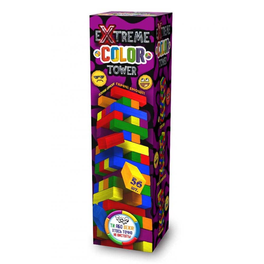 Розвиваюча настільна гра "EXTREME COLOR TOWER" 56 дерев'яних брусків G-ECT-01U