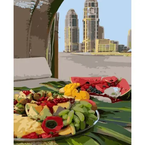 Набір для розпису по номерах Фруктова нарізка, Strateg, 40x50 см, HH014