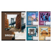 Зошити учнівські 96 аркушів лінія Yes Dream City, 5 шт. в упаковці