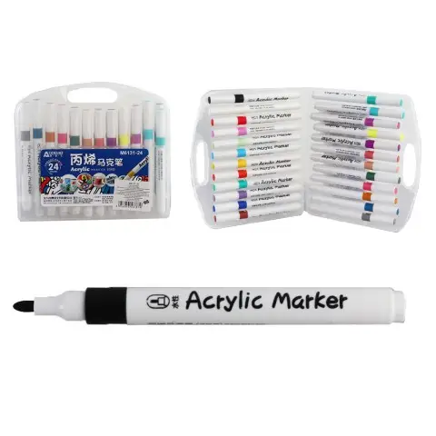 Набір скетчмаркерів акрилових Aodemei, 24 кольори, пластиковий бокс, 6131-24M