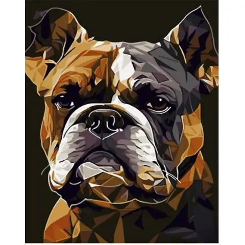 Набір для розпису по номерах Серйозний французький бульдог, Strateg, 30x40 см, SS6741