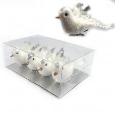 Елочные украшения "Птички" 4шт PVC 1шт/этик