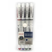 Набір гелевих ручок, 4 кольори, 0.5 мм, грип, Айхао (українською)