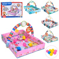 Килимок для немовляти 2в1 манеж дуга підвіски кульки (в асортименті) 918-635-6-7-8-9