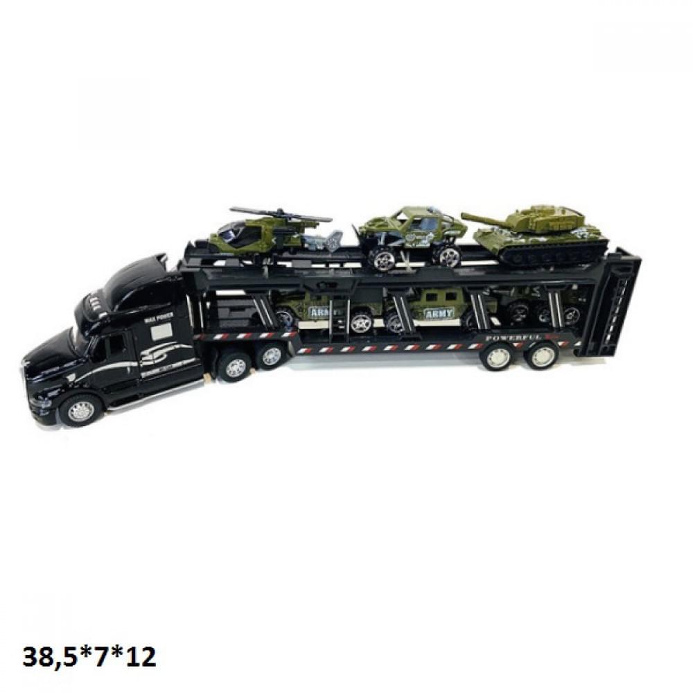 Трейлер-автовоз 2218-10G метал.інерц.з військ.технікою(6шт.)кор.38,5*7*12 /72/