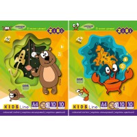 Картон кольоровий, А4, 10 кольорів, 230 г/м², 2 шт.