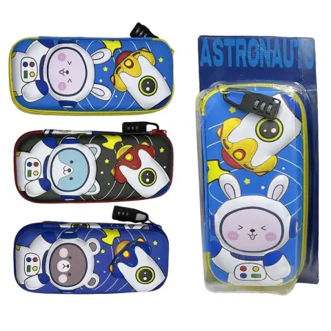 Пенал-косметичка EVA на кодовому замку Звірята-космонавти, 4x36 см (В асортименті)