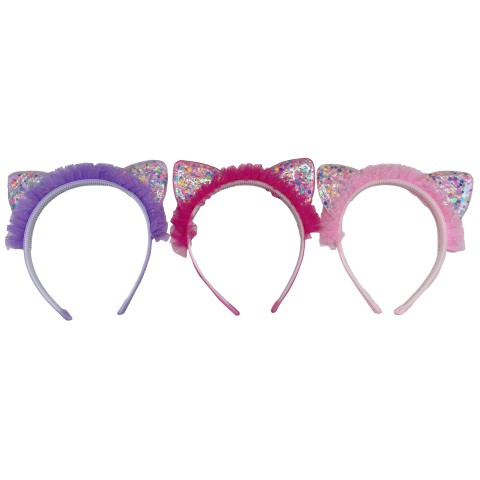 Обідок на голову Вушка-посипушки з блискітками (В асортименті)