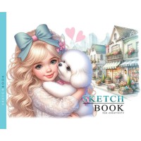 Скетчбук 7БЦ 165x128 мм, 24 аркуші, офсетний папір 100 г/м², чисті аркуші, матова ламінація, дизайн 24349