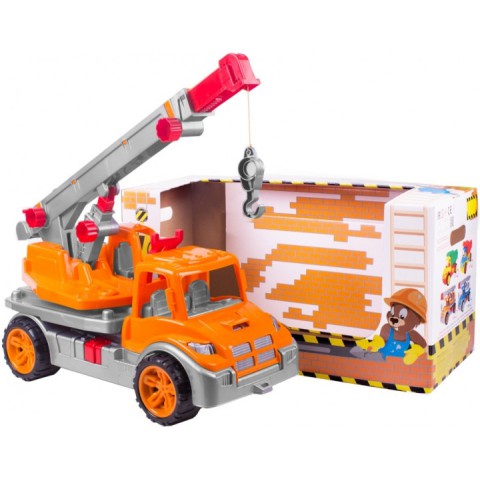 Машина ТехноК, автокран оранжевий, 3695