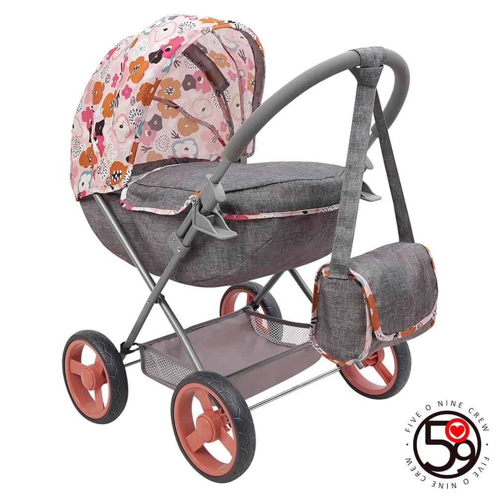 Коляска для ляльки, класика, д54-ш38-в58см, ручка EVA, люлька 49-26см, сумка, метал, в кор-ці, 58-34,5-10см /6/